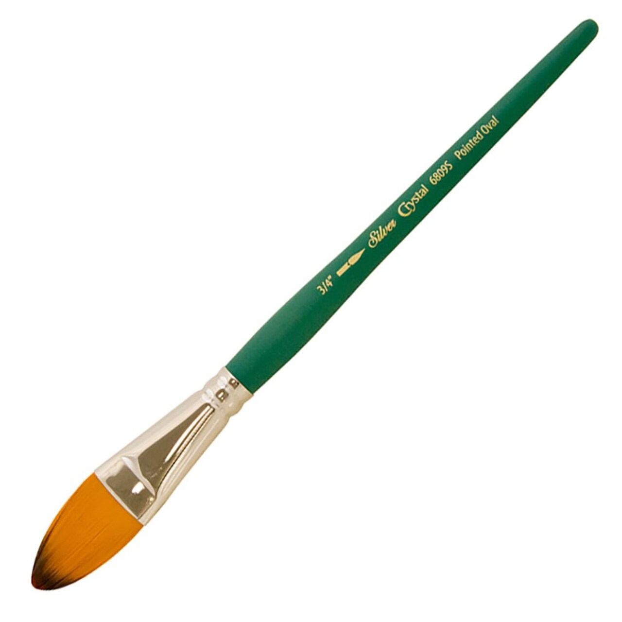 SilverBrush™ Crystal™ Pointed Oval Brush Size 3/4 Inch - Crystal Golden Taklon Paint Brush for Water-Based Media